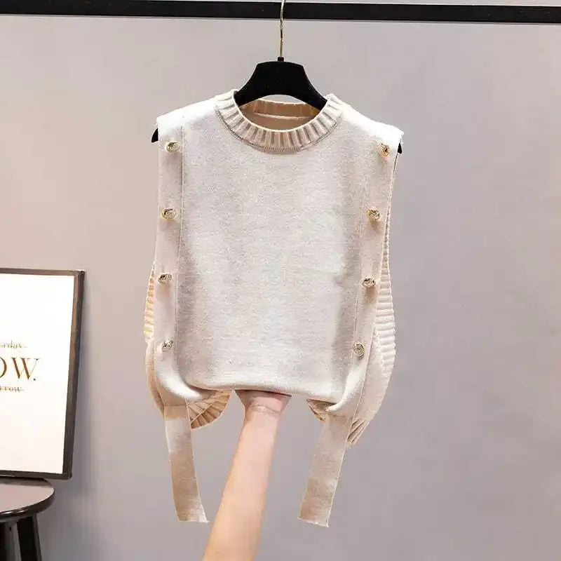 Black Knit Tops For Woman Round O Neck Women's Sweater