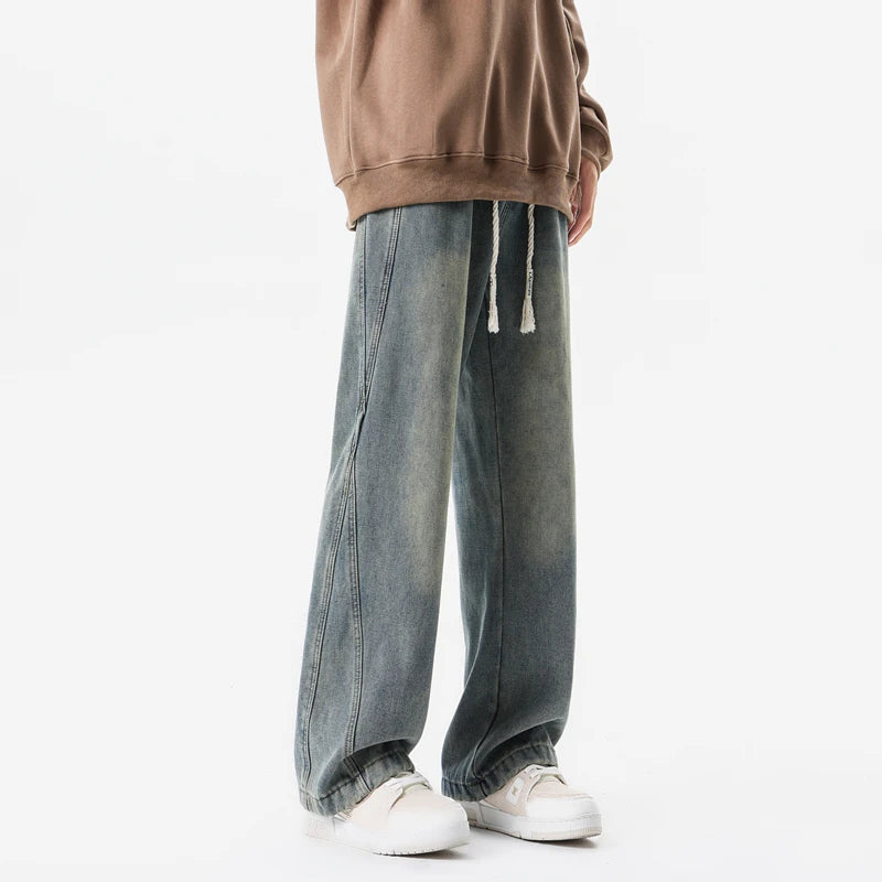 Unisex Vintage Straight Wide Leg Jeans