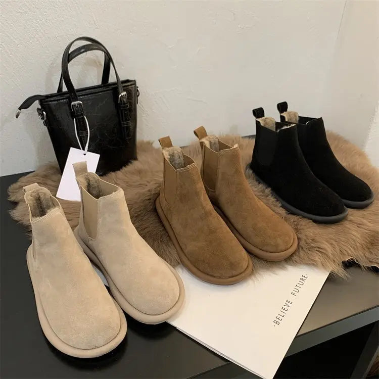 Snow Boots for Women Popular Warm Cotton Shoes Fleece-Lined Thickeneded Boots