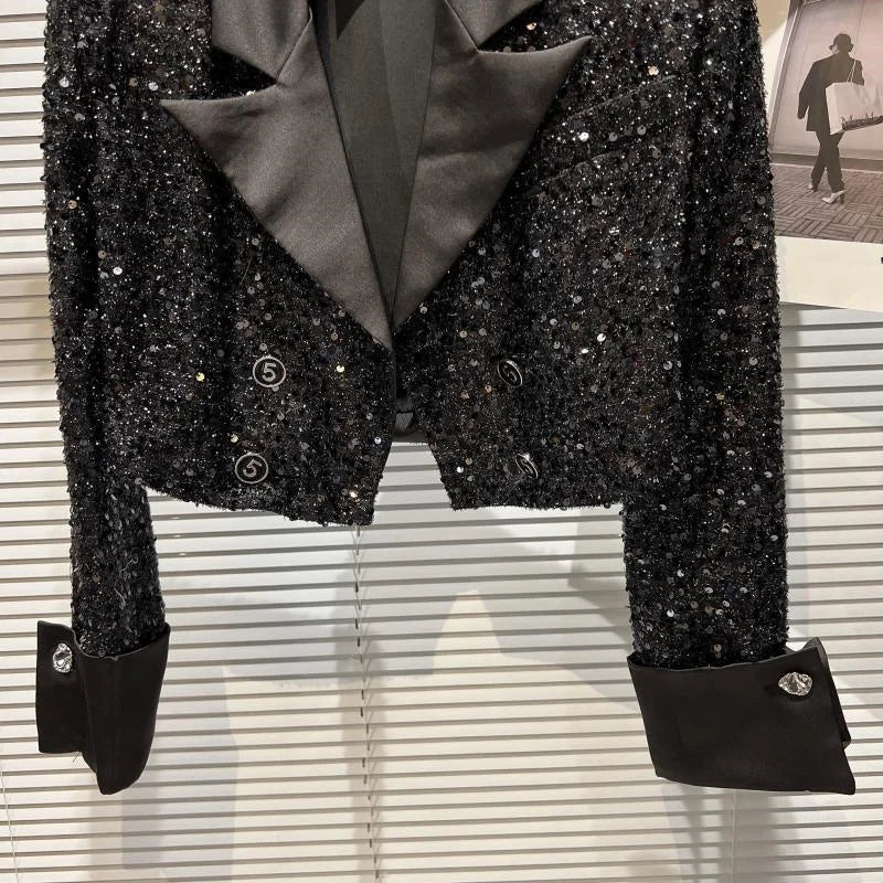 Small High Sequined Short Coat