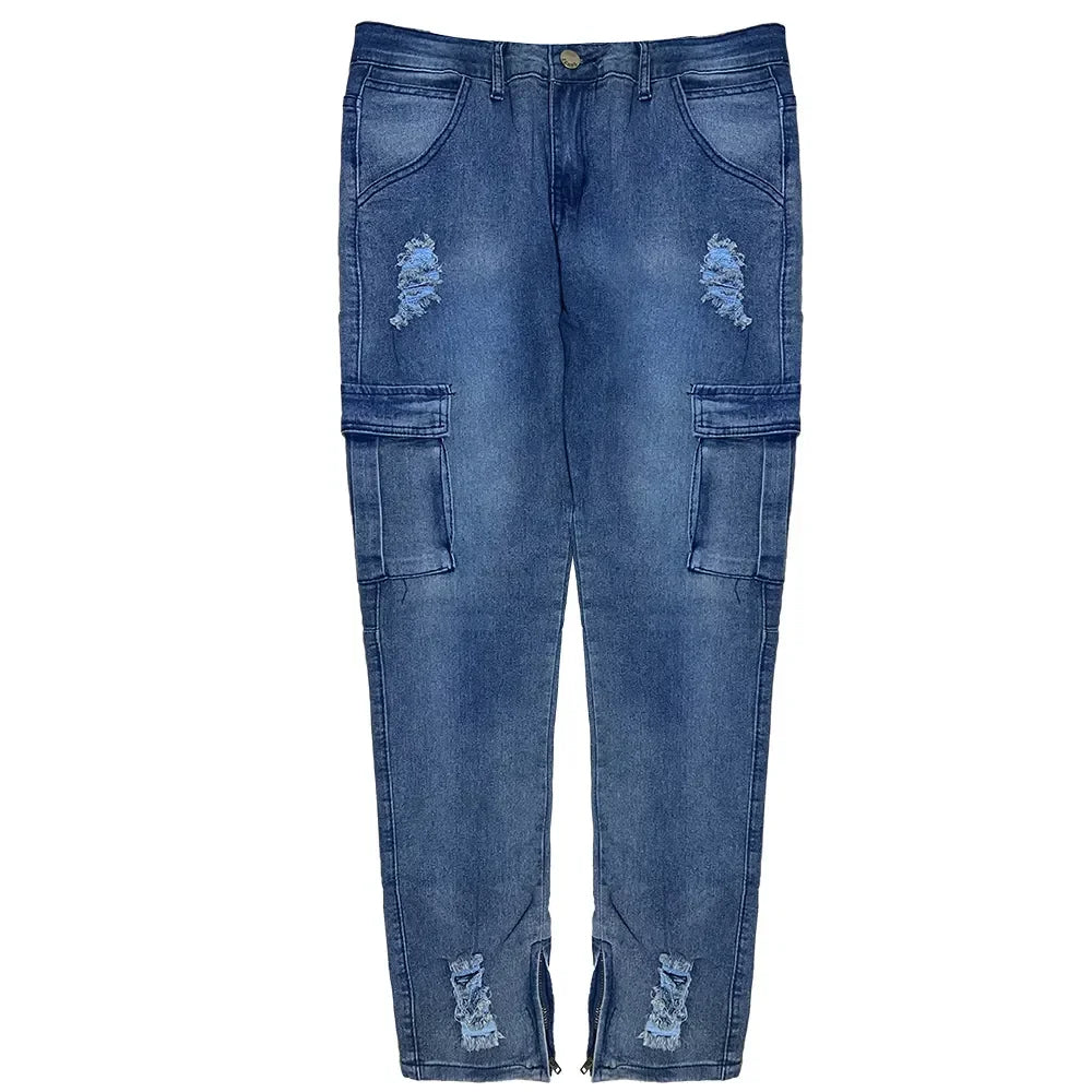 Jeans Men Wide Leg Cargo Pants Streetwear Baggy Men Korean Fashion Loose Straight