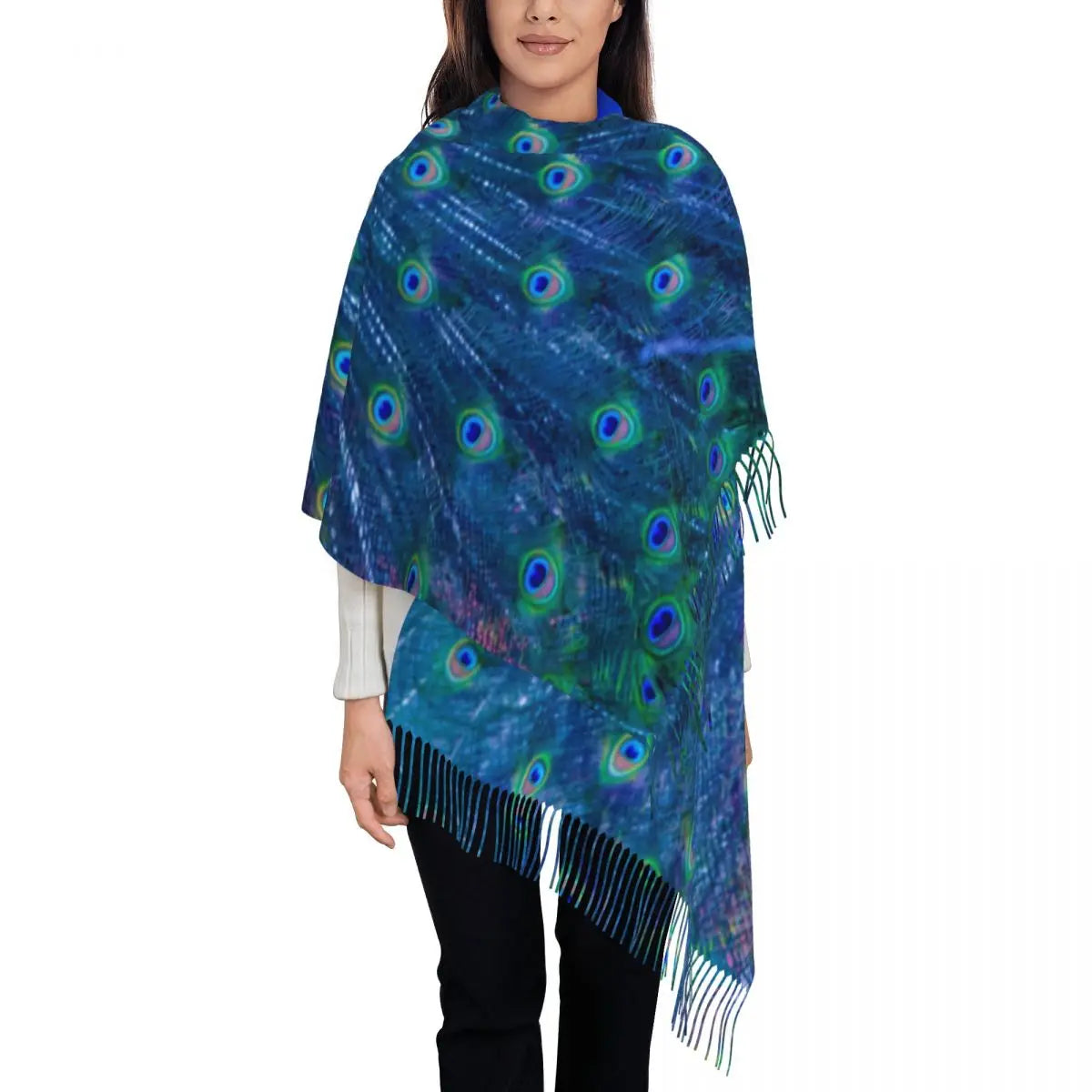 Customized Ladies Long Peacock scarves