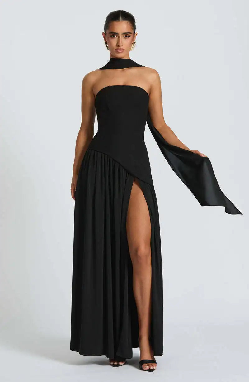 Sheath Solid Color Split Dress Sexy Backless High Split Skirt Women's Clothing