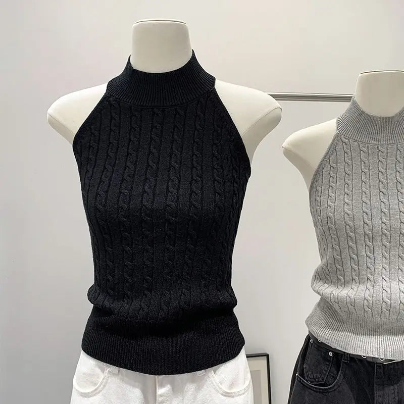 Halter Neck Sleeveless Tank Top for Women