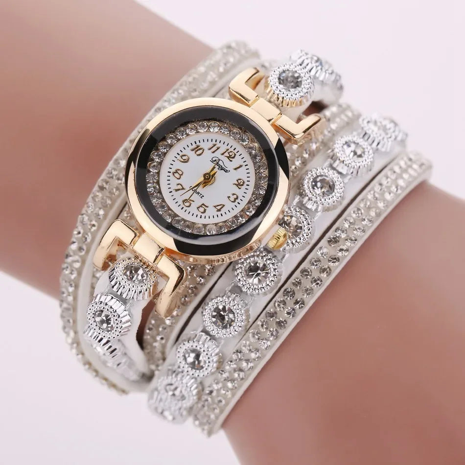 Bracelet Watch Women Vintage Rhinestone Crystal Dial