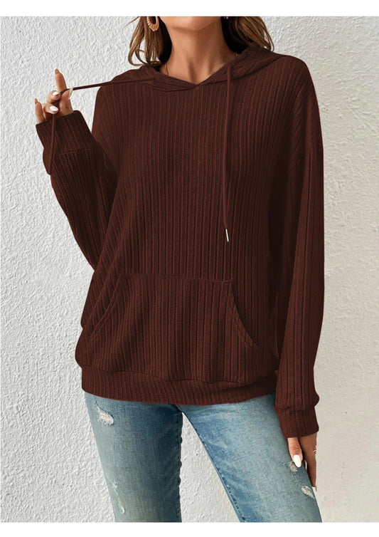 women's knitwear hooded pit kangaroo pocket hoodie