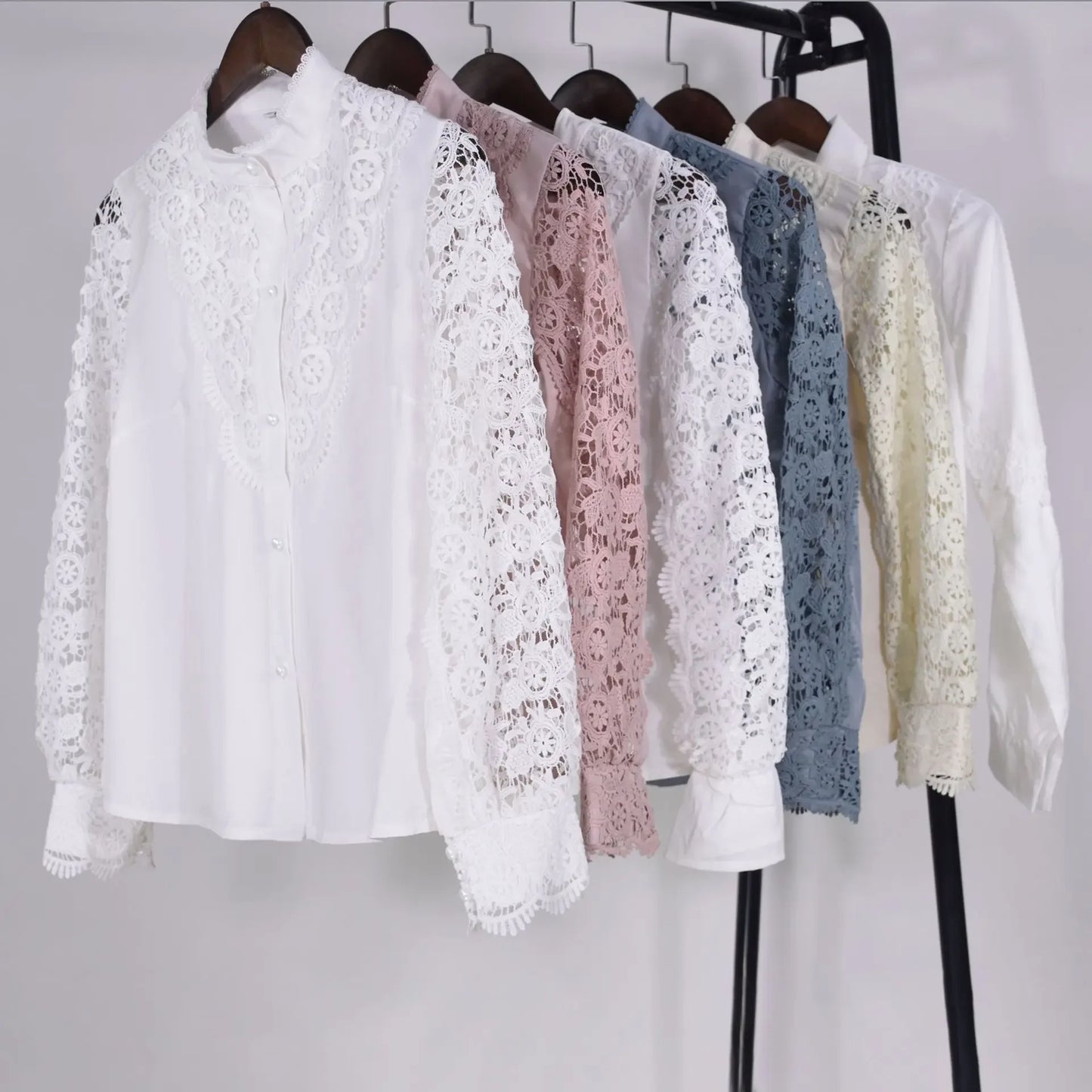 Women's Blouses White Office Spring Casual Button V-neck Long Sleeve