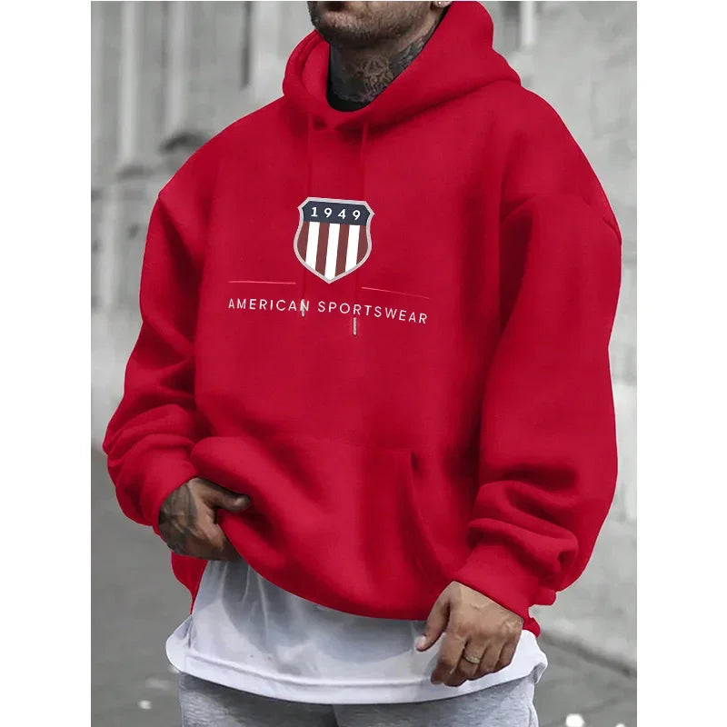 men's warm sweatshirt,urban fashion, casual, loose and fresh