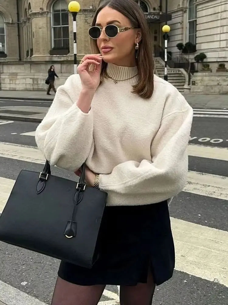 HH Sweatshirts Turtleneck Long Sleeve Pullover for Women