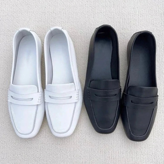 Loafers Woman Leather Mocassins  Casual Flat Shoes
