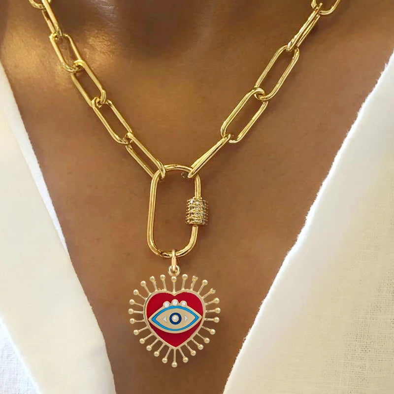 Vintage Round Charm Layered Necklace Women's Jewelry
