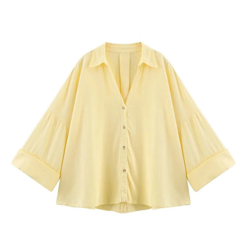 Women's Shirts Striped Oversize ShirtsWide Sleeve