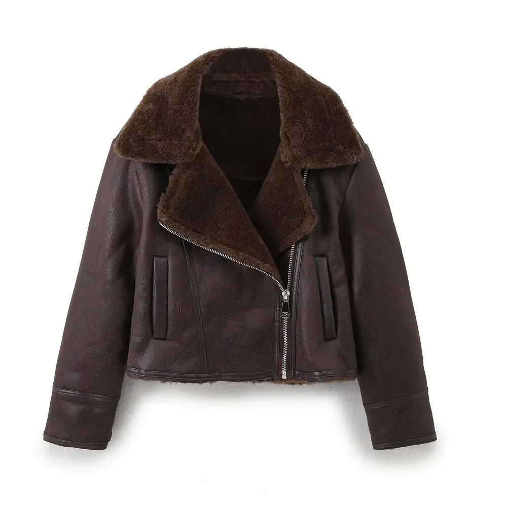 Warm Reversible Short Jacket Coat