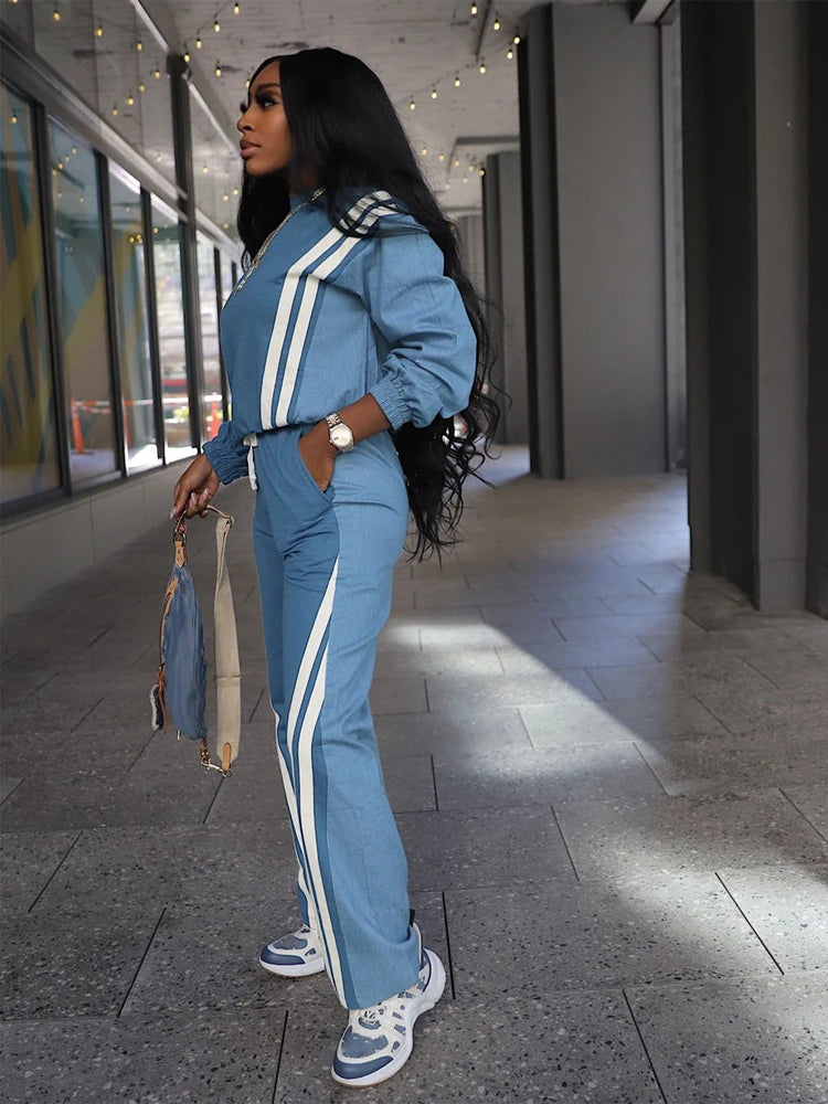 Sweatsuits for Woman  Sports Fashion Full Sleeve Sweatshirt and Drawstring