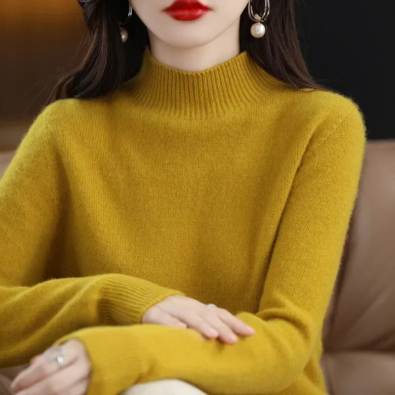 Women's Solid Long Sleeve Pullovers Knitwear