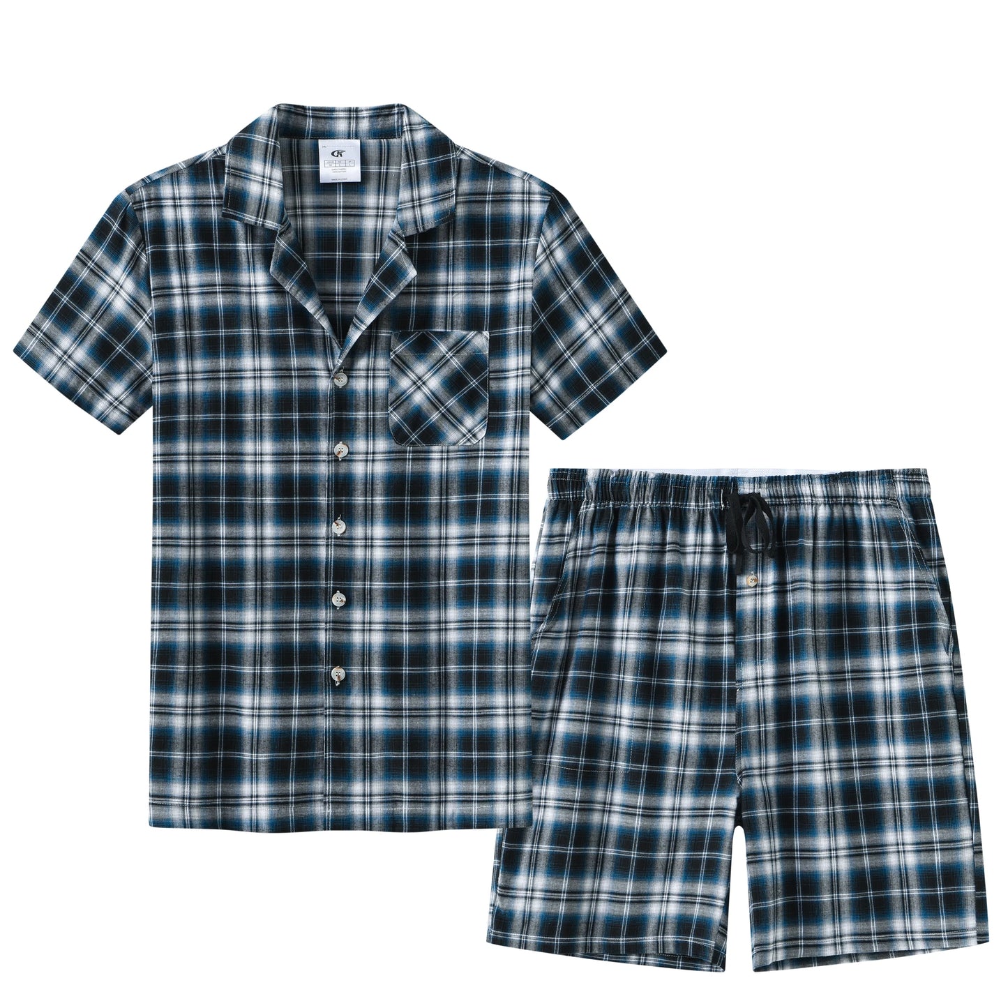 Men Summer Short Pajama Set Breathable Crop Pajama Short Sets Bottoms & Tops