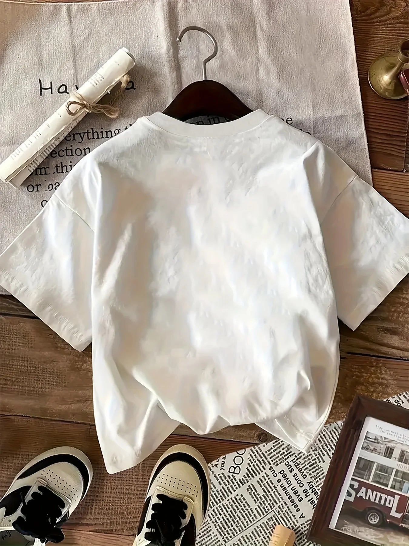 Women's T-shirt Round-neck Print - Comfortable Color