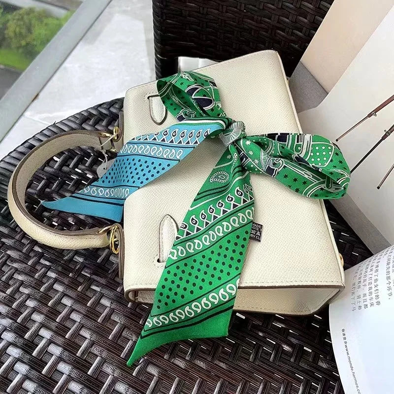 Ladies Silk Neck Scarf Small  Silk Ribbon Ring Scarfs