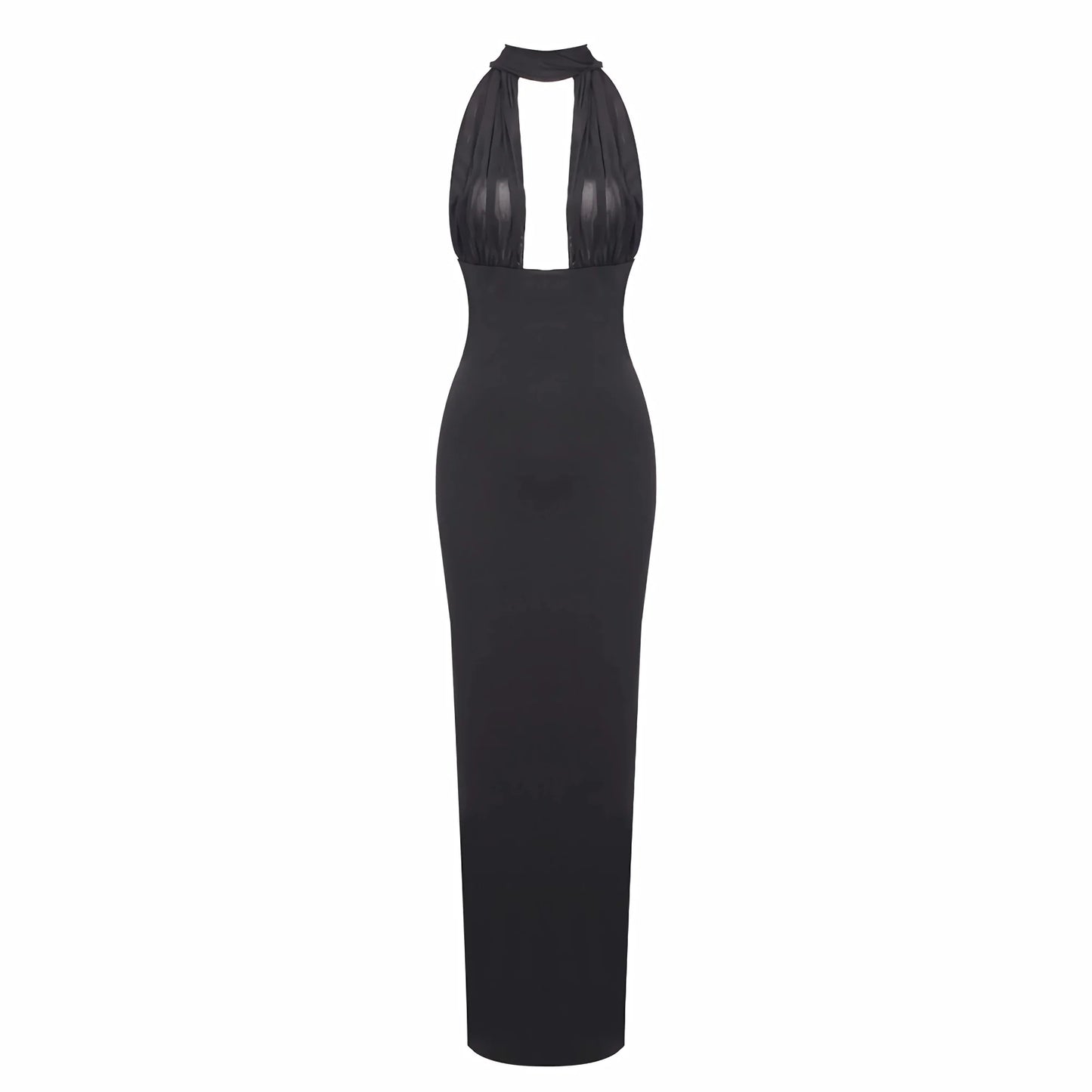Elegant Shinny Deep V Midi Dress
