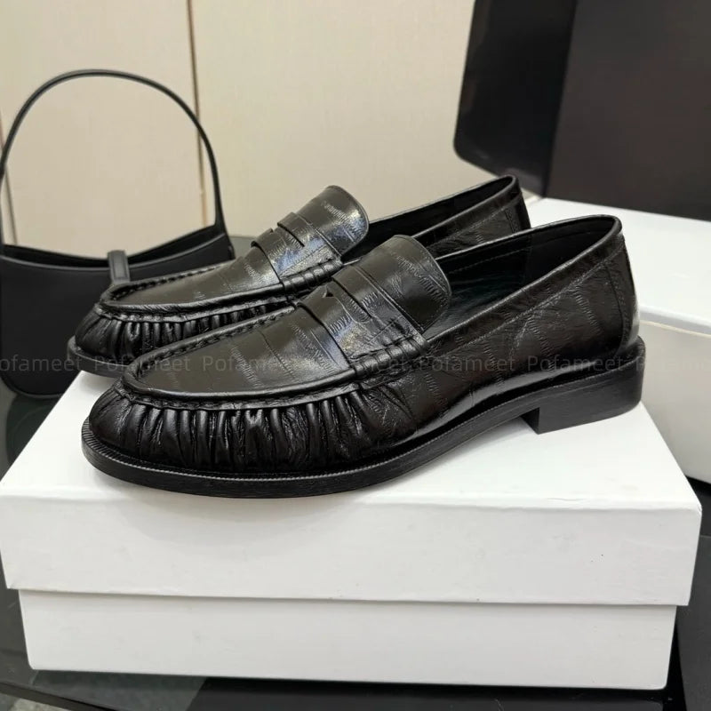 Women Loafers Flats Round Toe Soft Suede Leather Top Quality Casual Shoes
