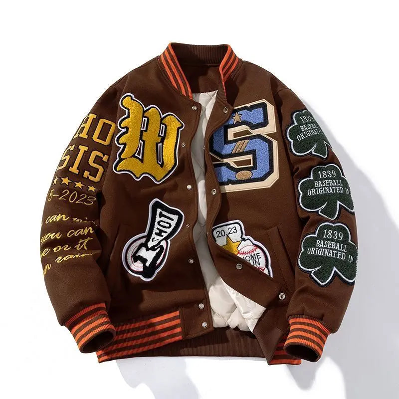 Embroidered Baseball Uniform for Men   Vintage Varsity Jackets Women
