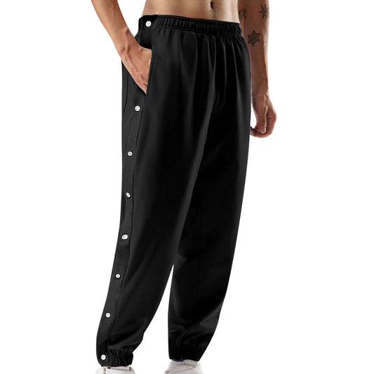 Men's  Pants High Split Snap Button