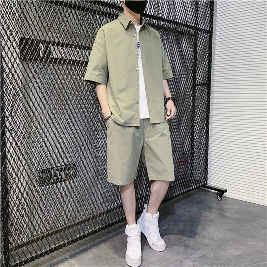 Man Sets Shirts Black Tracksuit Plain Sweatshirts No Logo