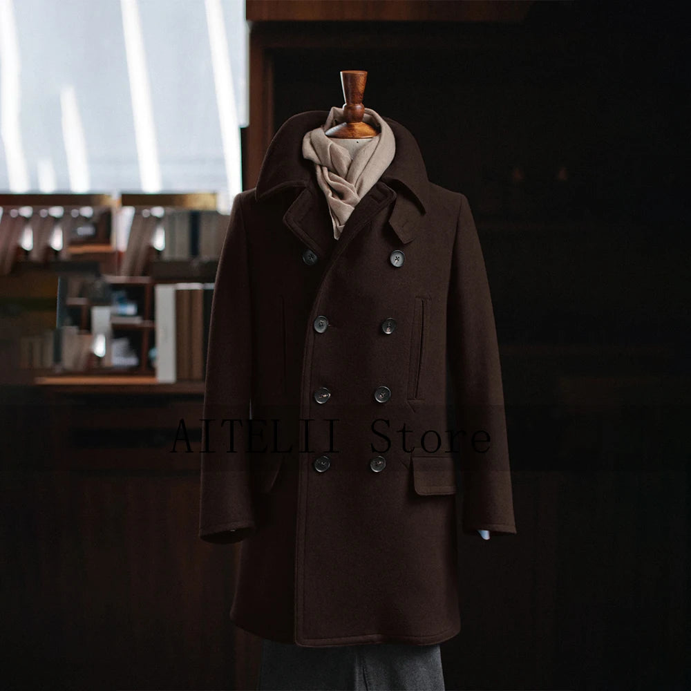 Woolen Coats for Men Dress Jackets Mantel Suit Top Male