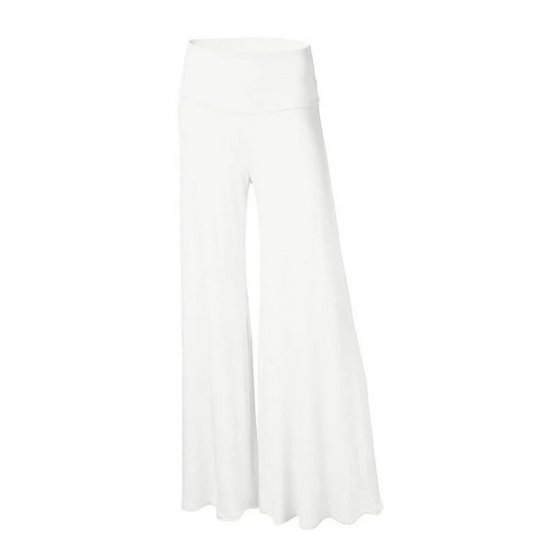 Women's Soft Wide Leg Pants Thin Stretch High Waist Palazzo Pants