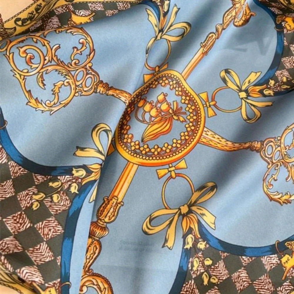 new silk satin square scarf, elegant women's accessories