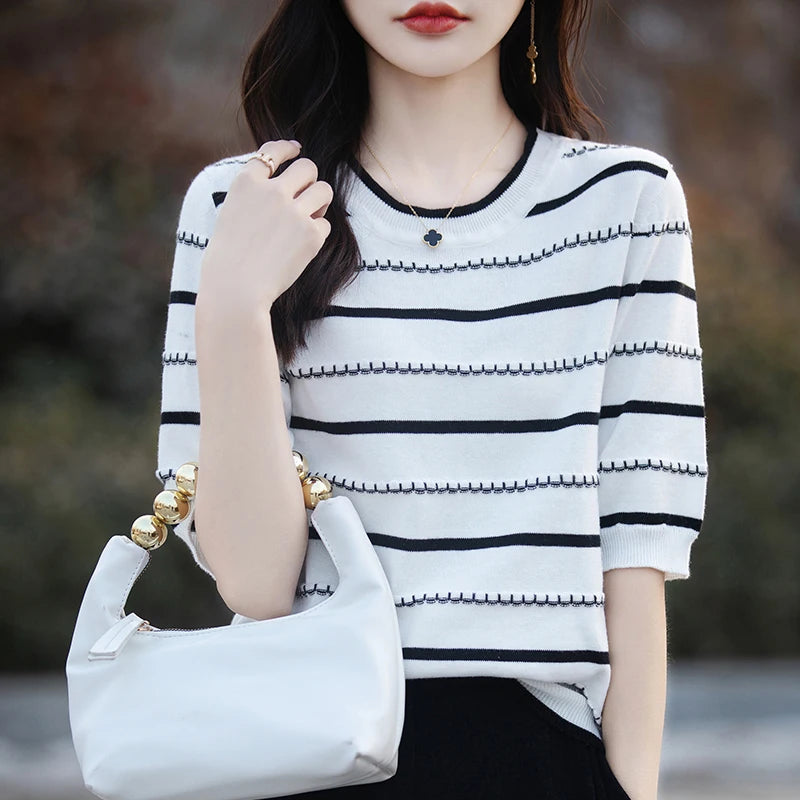 Women's T-Shirt Summer 100% Cotton Sweater