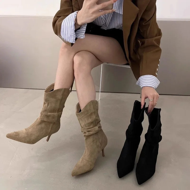 High Heels Women Boots Designer Goth Ankle Boots Shoes Women Autumn
