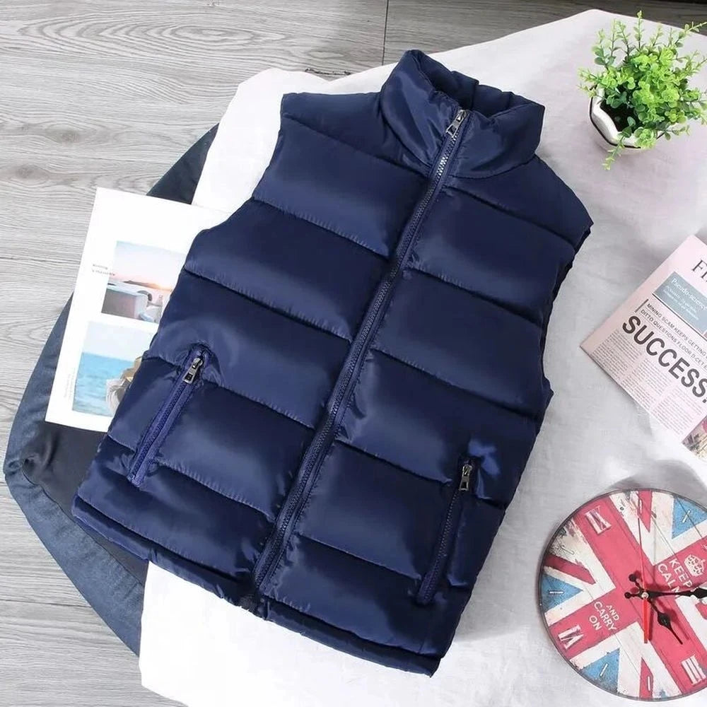 White Vest Jacket Men Slim Fit Stand Collar
