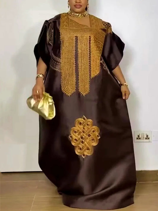 African Dresses for Women Traditional Africa Clothing Dashiki Ankara Embroidery Gown