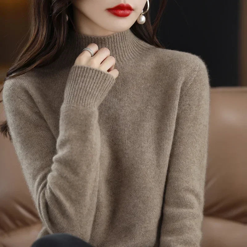 Women's Solid Long Sleeve Pullovers Knitwear
