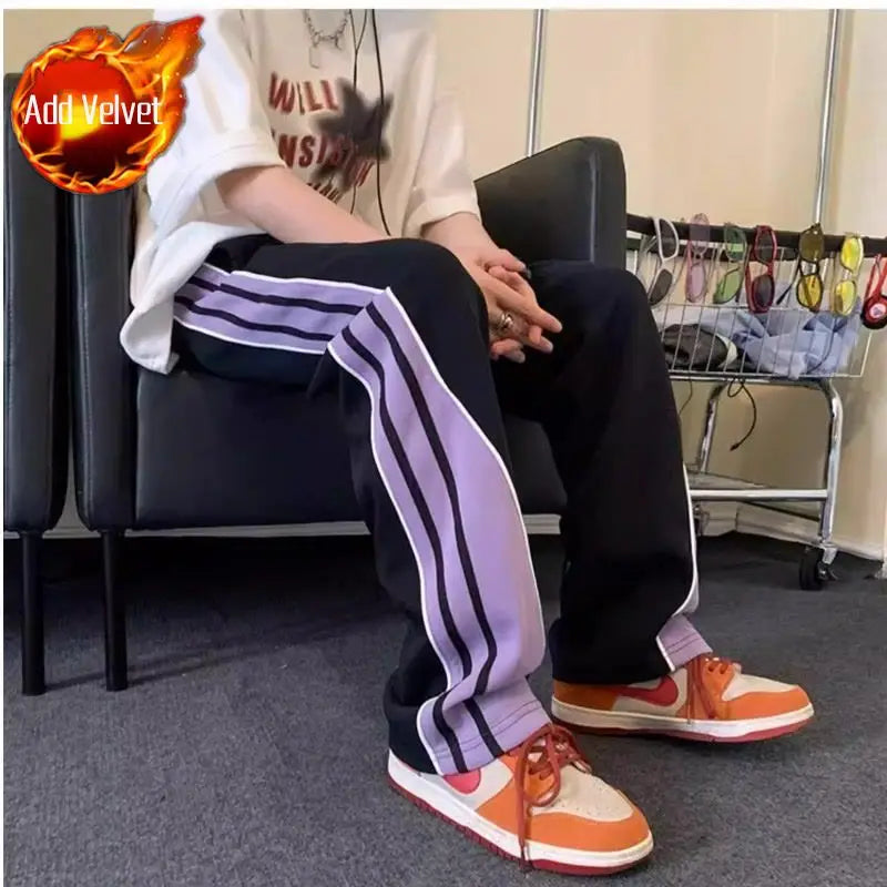 Men's Casual Wide Autumn Winter Straight Pants