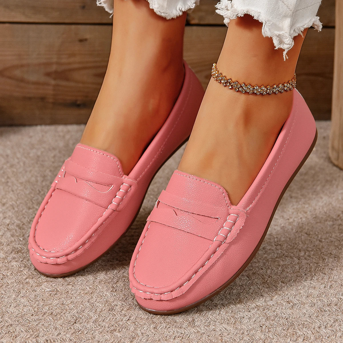 New Flats Shallow Loafers Women Walking Casual Shoes