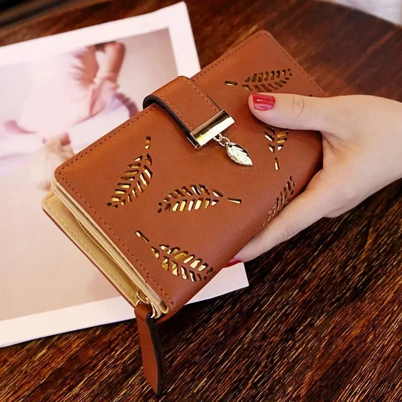 Women Wallet PU Leather Purse Female Long Wallet Gold