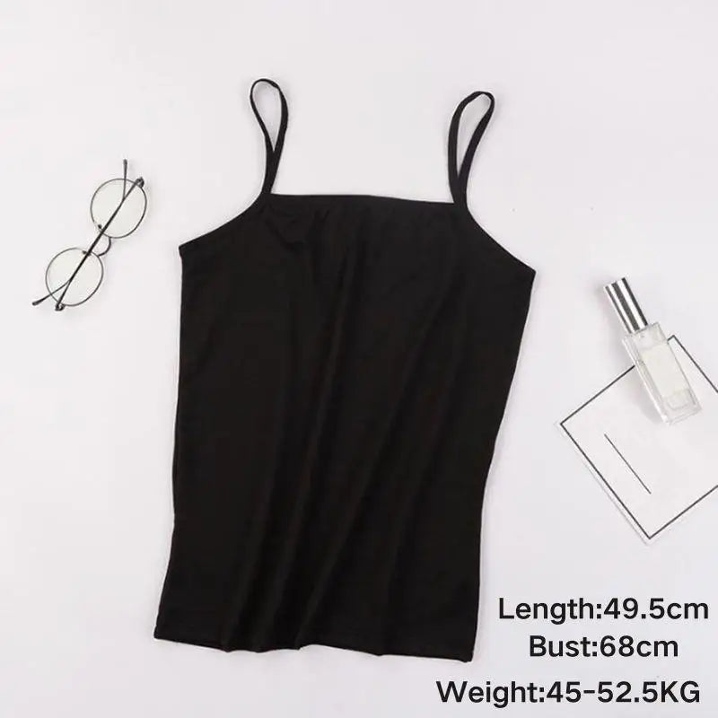 Summer Women Tank Tops Camisole  With Padded Bra