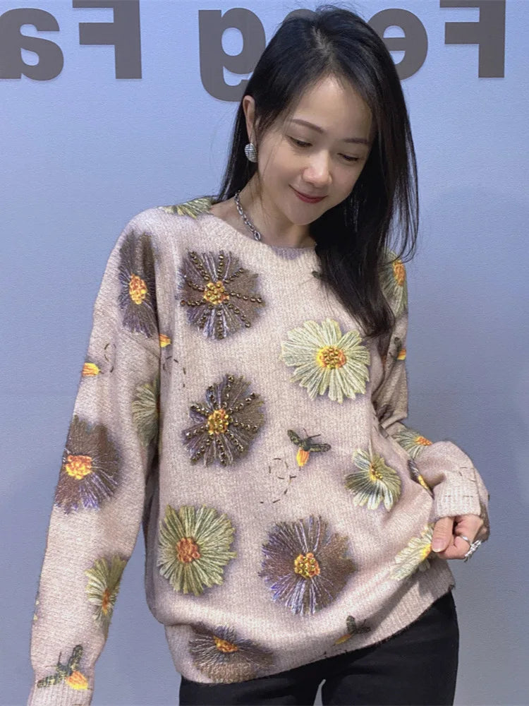 N High-end Diamonds Sweater Women's Knitwear