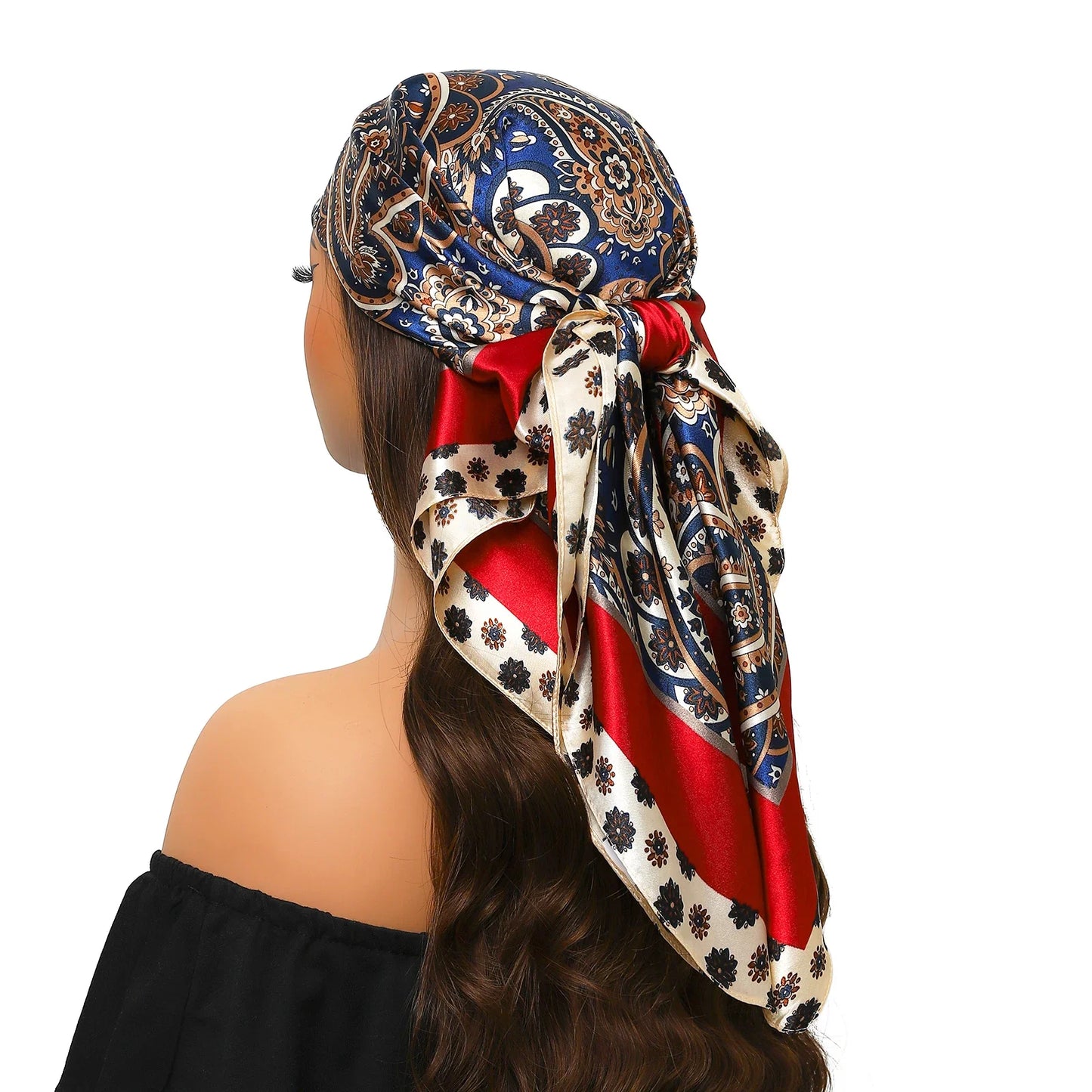 Head Scarf for Women Luxury Brand Satin Bandana