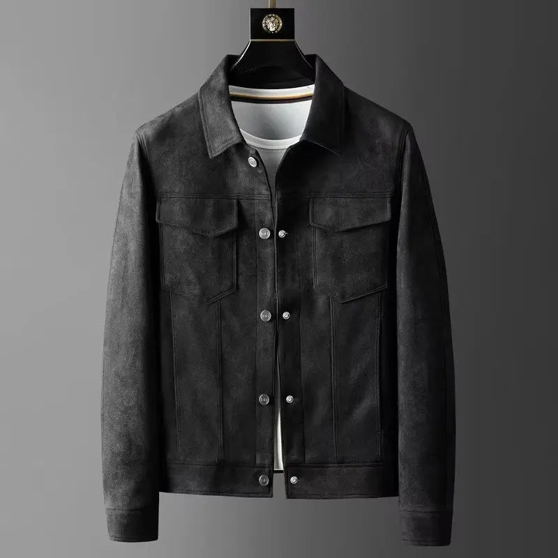 High-End Suede Jacket Men's  Casual Versatile  Workwear