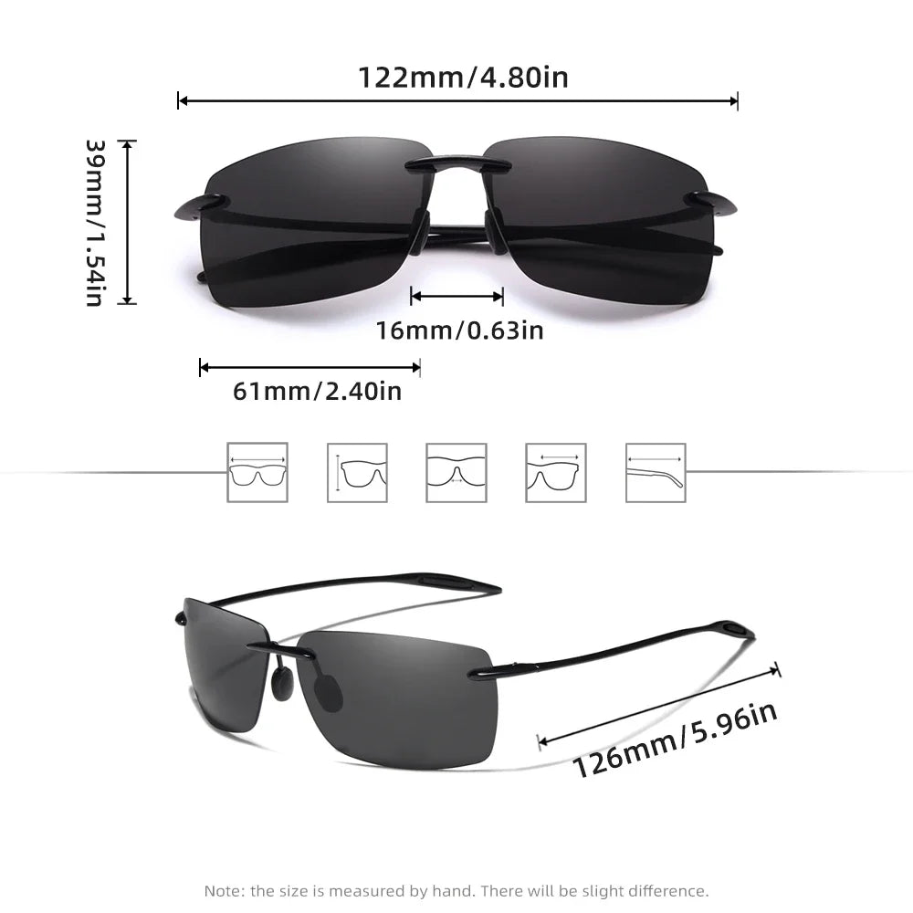 Rimless Sunglasses for Men Women Fashion