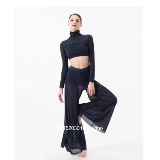 Dance Set Women's Elegant Classical Modern  Dance Practice Mesh