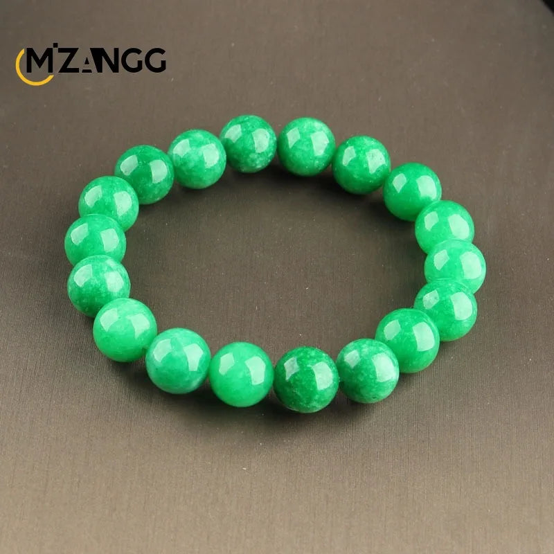 Natural Jade Dry Green Bracelet Necklace Hand-carved