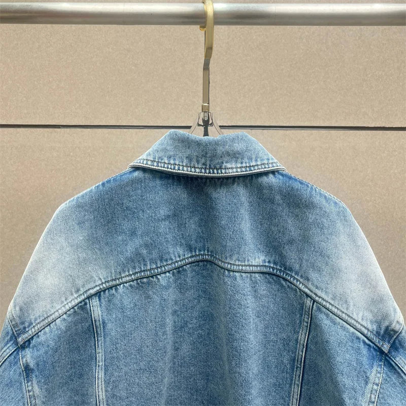 single breasted lapel long sleeved top for summer