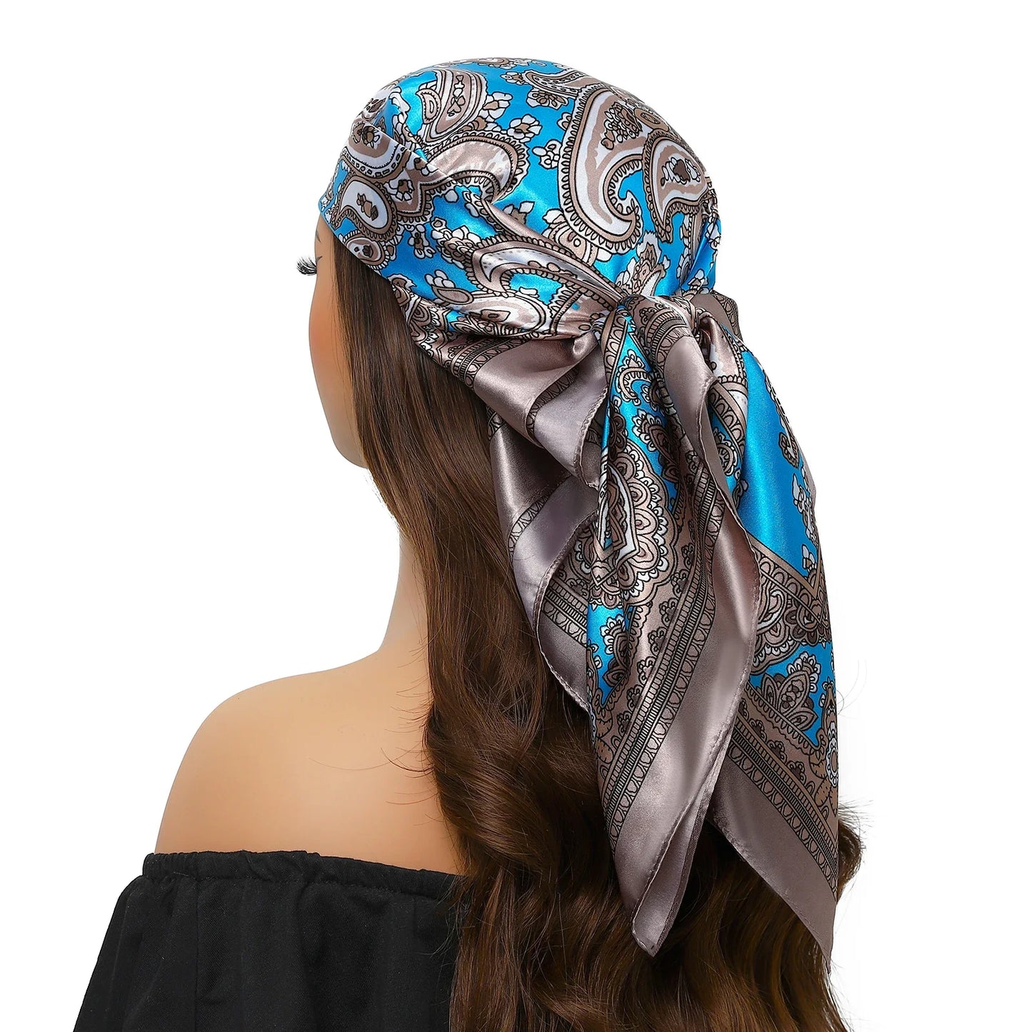 Head Scarf for Women Luxury Brand Satin Bandana