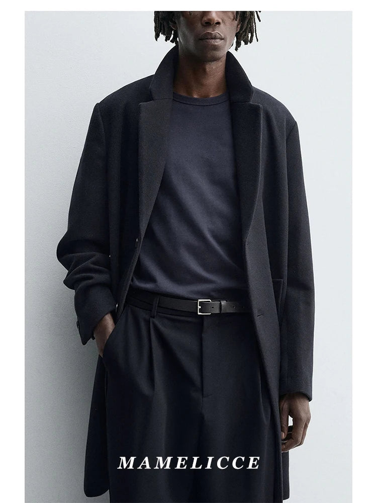 MAMELICCE Original design Mid-length woolen coat