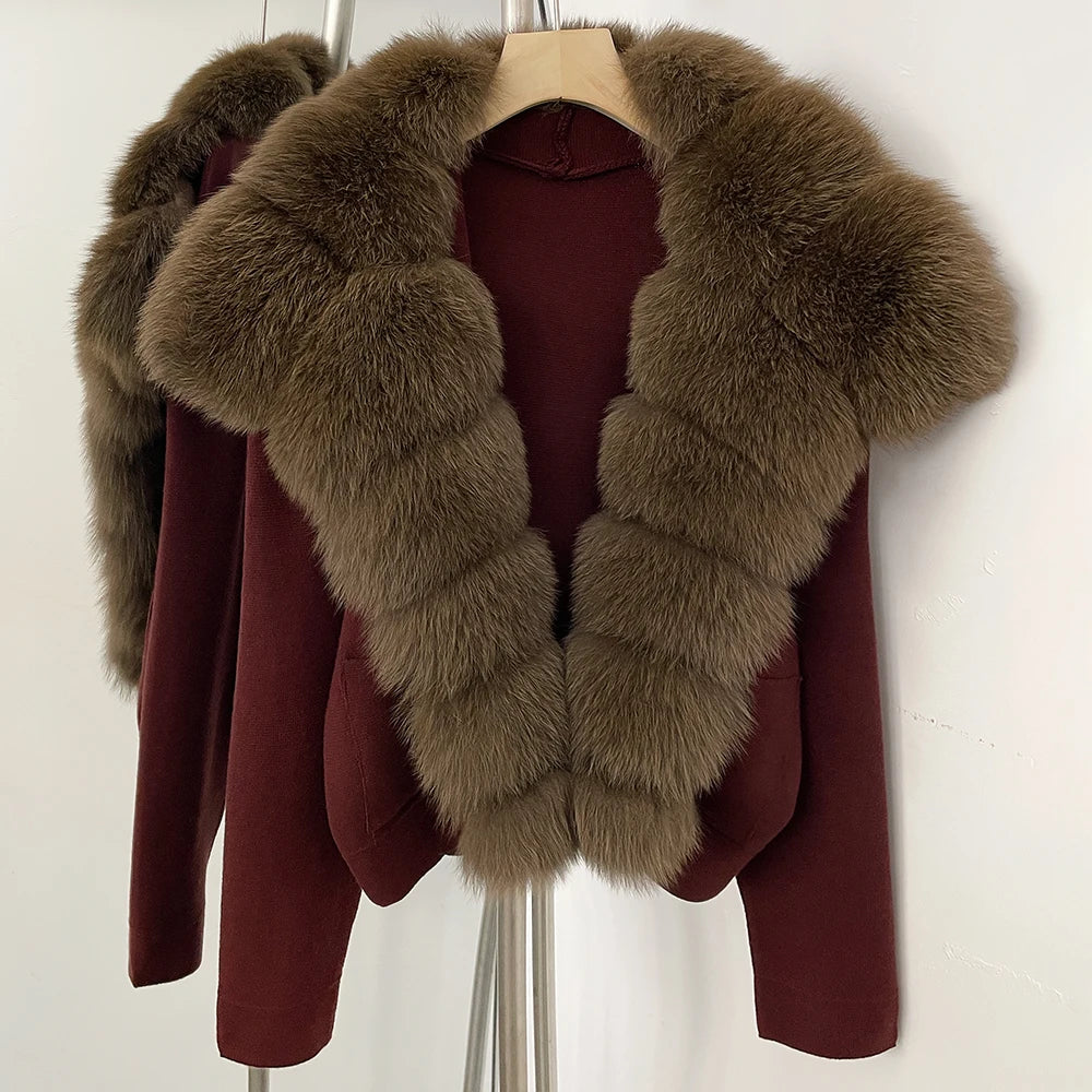 Women's Light sweater with Natural Fur