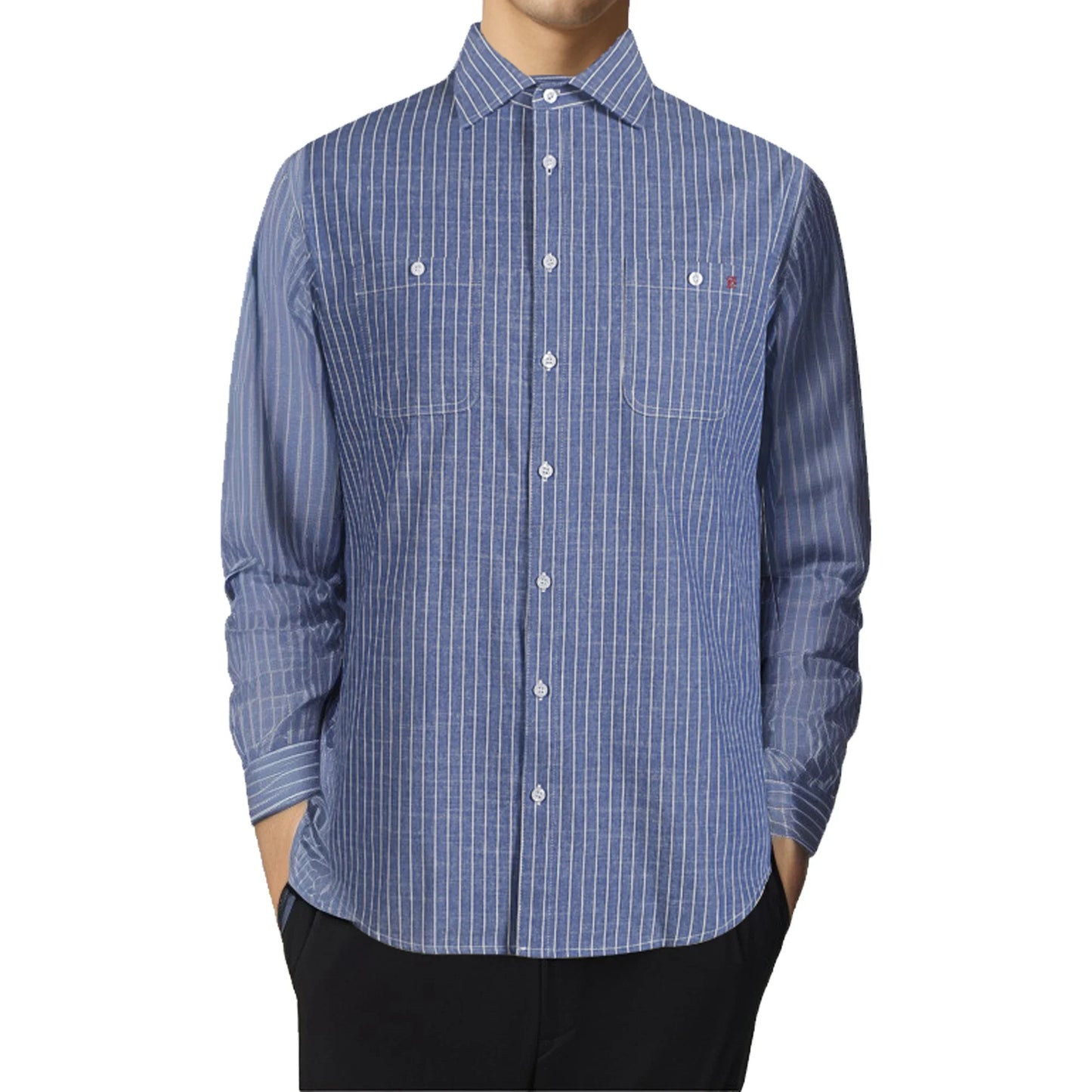 Men Shirts Leisure Embroidered